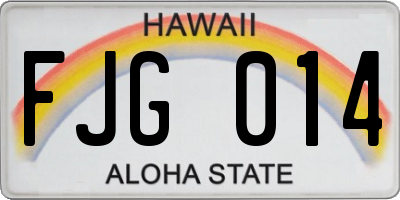 HI license plate FJG014