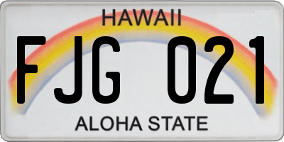 HI license plate FJG021
