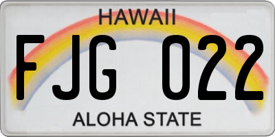 HI license plate FJG022