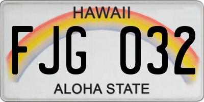 HI license plate FJG032