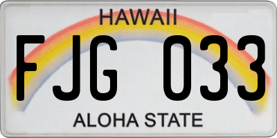 HI license plate FJG033