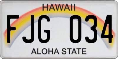 HI license plate FJG034