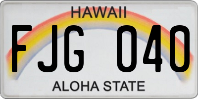 HI license plate FJG040