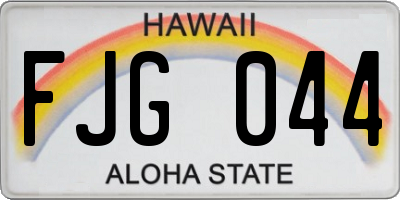 HI license plate FJG044