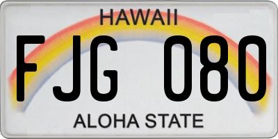 HI license plate FJG080