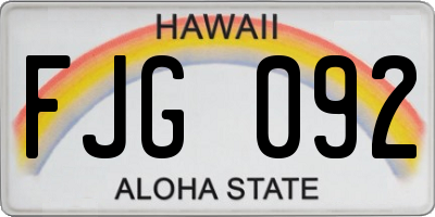 HI license plate FJG092