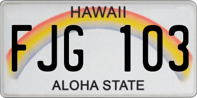 HI license plate FJG103
