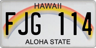 HI license plate FJG114
