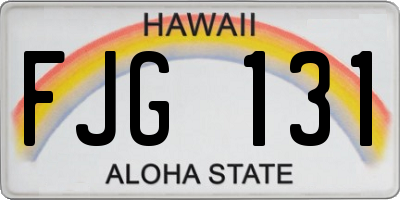 HI license plate FJG131