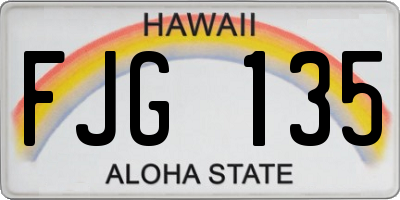 HI license plate FJG135