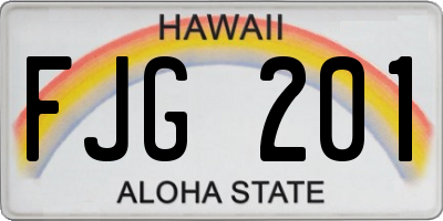 HI license plate FJG201