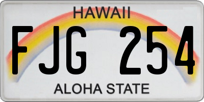 HI license plate FJG254
