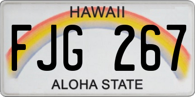 HI license plate FJG267