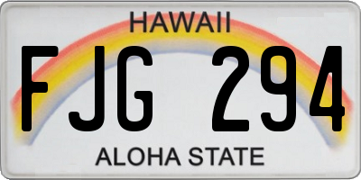HI license plate FJG294