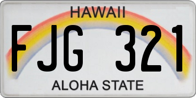 HI license plate FJG321