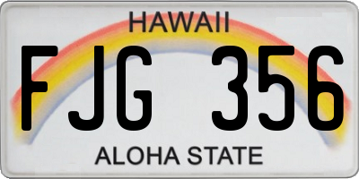 HI license plate FJG356