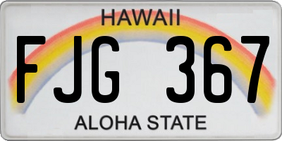 HI license plate FJG367