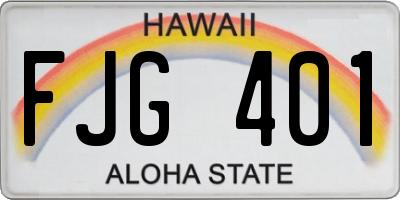 HI license plate FJG401