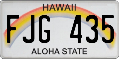 HI license plate FJG435