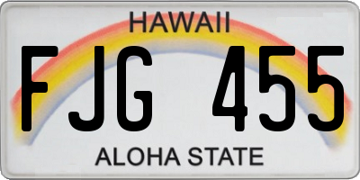 HI license plate FJG455