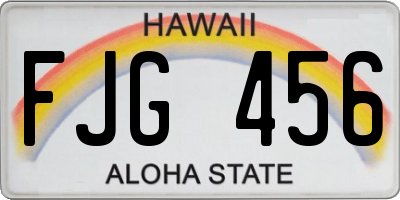 HI license plate FJG456
