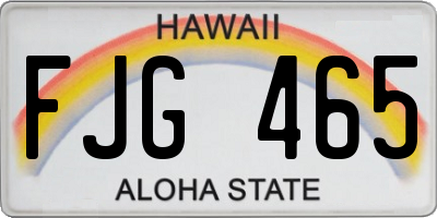 HI license plate FJG465