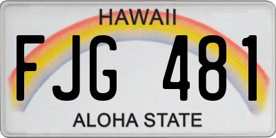 HI license plate FJG481