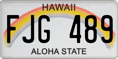 HI license plate FJG489