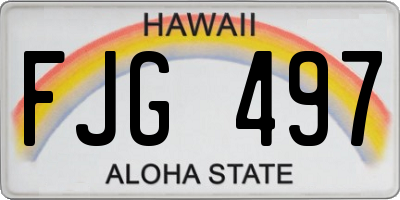 HI license plate FJG497