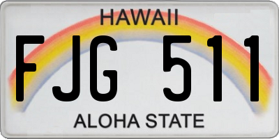 HI license plate FJG511