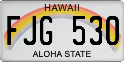 HI license plate FJG530
