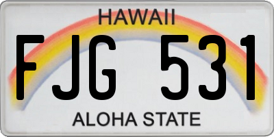 HI license plate FJG531