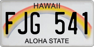 HI license plate FJG541