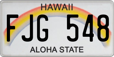 HI license plate FJG548