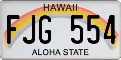 HI license plate FJG554