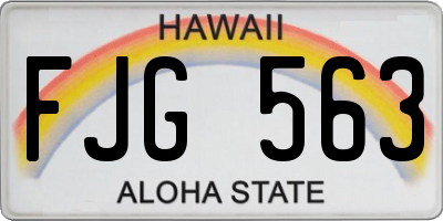 HI license plate FJG563