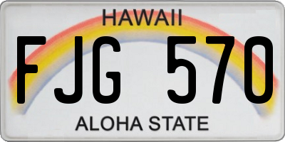 HI license plate FJG570