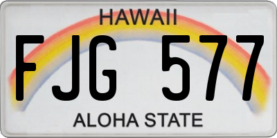 HI license plate FJG577