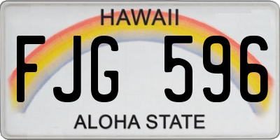 HI license plate FJG596