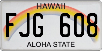 HI license plate FJG608