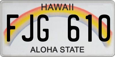 HI license plate FJG610