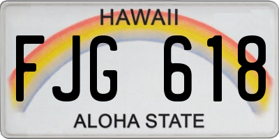 HI license plate FJG618