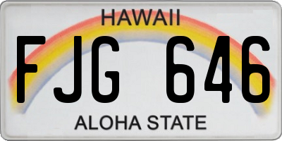 HI license plate FJG646