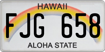 HI license plate FJG658