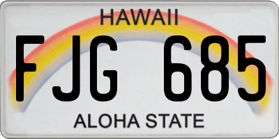 HI license plate FJG685