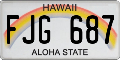 HI license plate FJG687