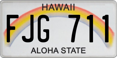 HI license plate FJG711
