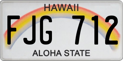 HI license plate FJG712