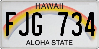 HI license plate FJG734