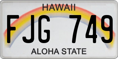 HI license plate FJG749